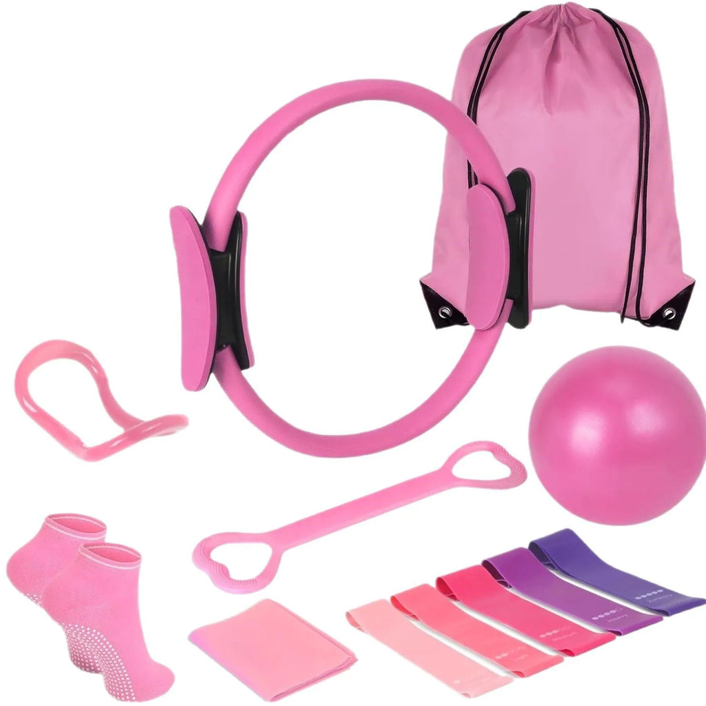 13 PCS Pilates Equipment for Home Workouts Pilates Ring and Ball Set Resistance Bands & More Perfect for Home Pilates Equipment