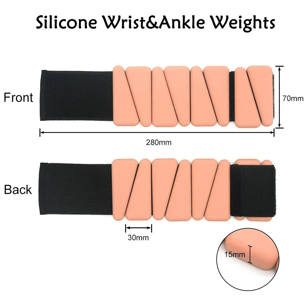 1/2Lbs Yoga Fitness Exercise Wrist Weights Bracelet Triangle Silicone Adjustable Ankle Strap Protector Jogging Sports Wristbands