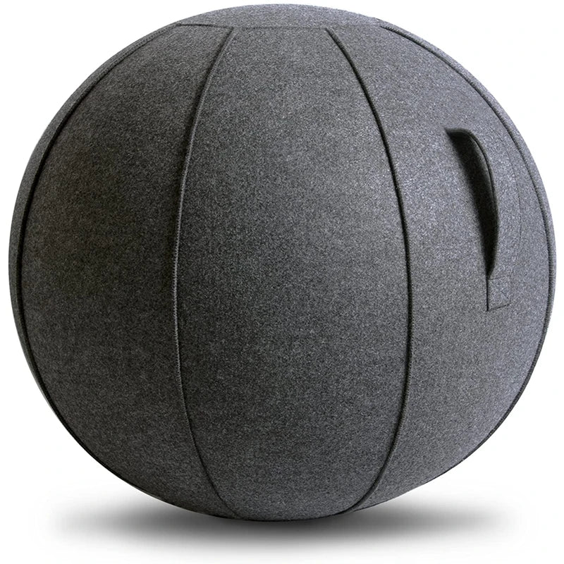 65Cm Linen Yoga Ball Cover Balance Ball Protector + 65Cm Yoga Ball with Pump for Home Gym Yoga Pilates Fitness Body Building